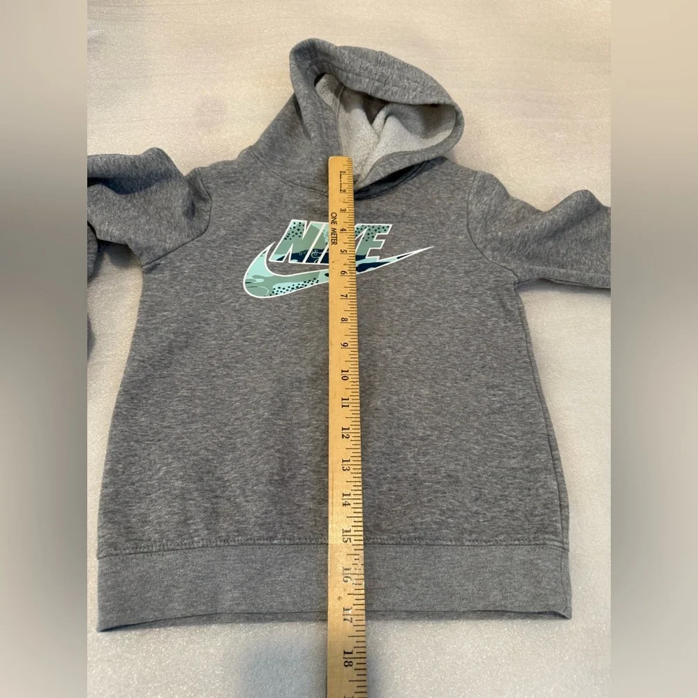 Nike Hoodie (L)‎ Sz 6yrs-7yrs Gray Blue Logo Sweatshirt Long Sleeve Kids